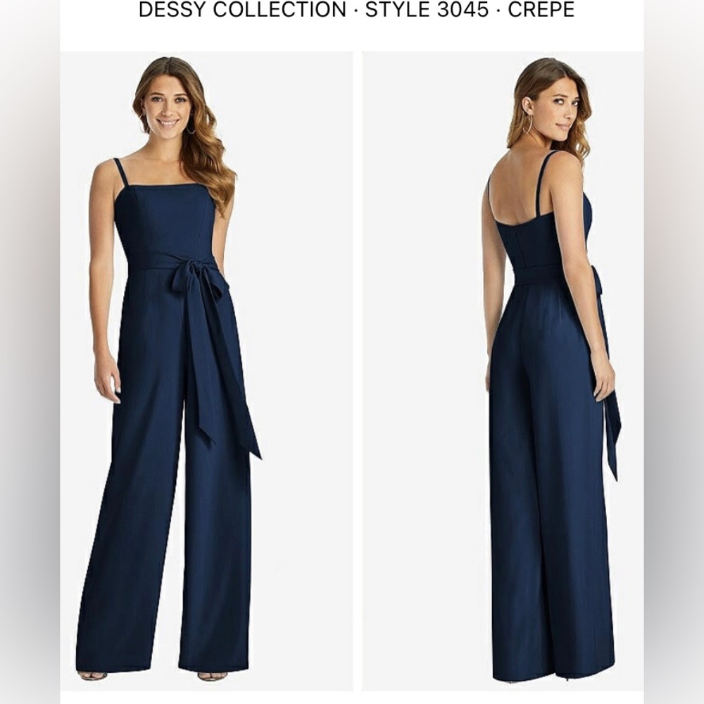 Dessy Jumpsuit w/o Sash, Alana in Midnight Navy size 6, style number 3045